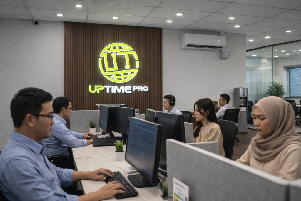 diverse team working at uptime pro