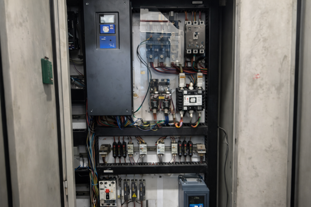 electrical control panel close up